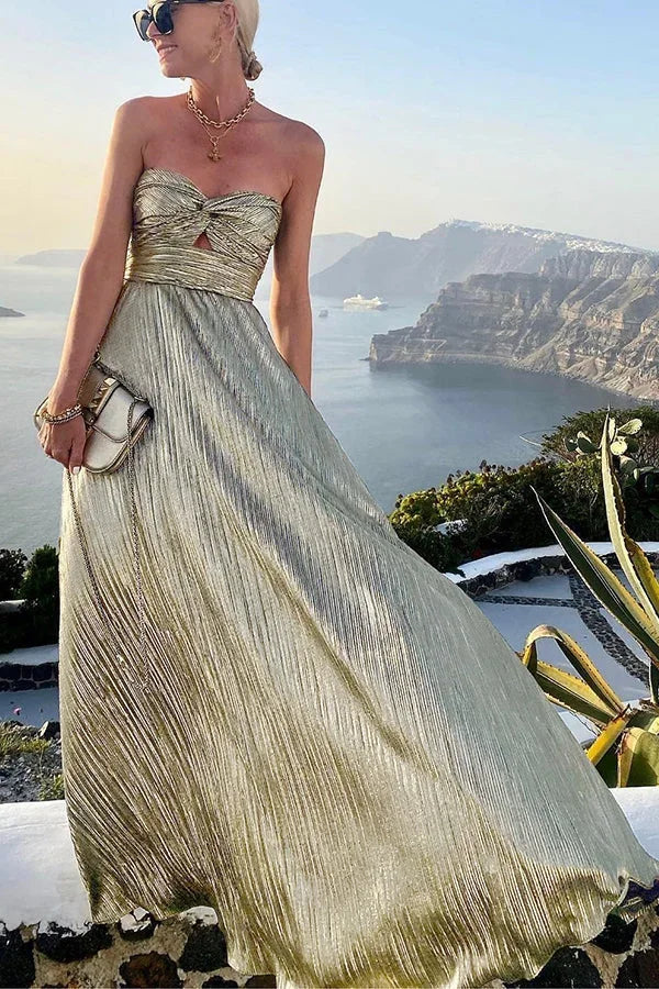 Seraphina | Strapless Shimmer Maxi Dress