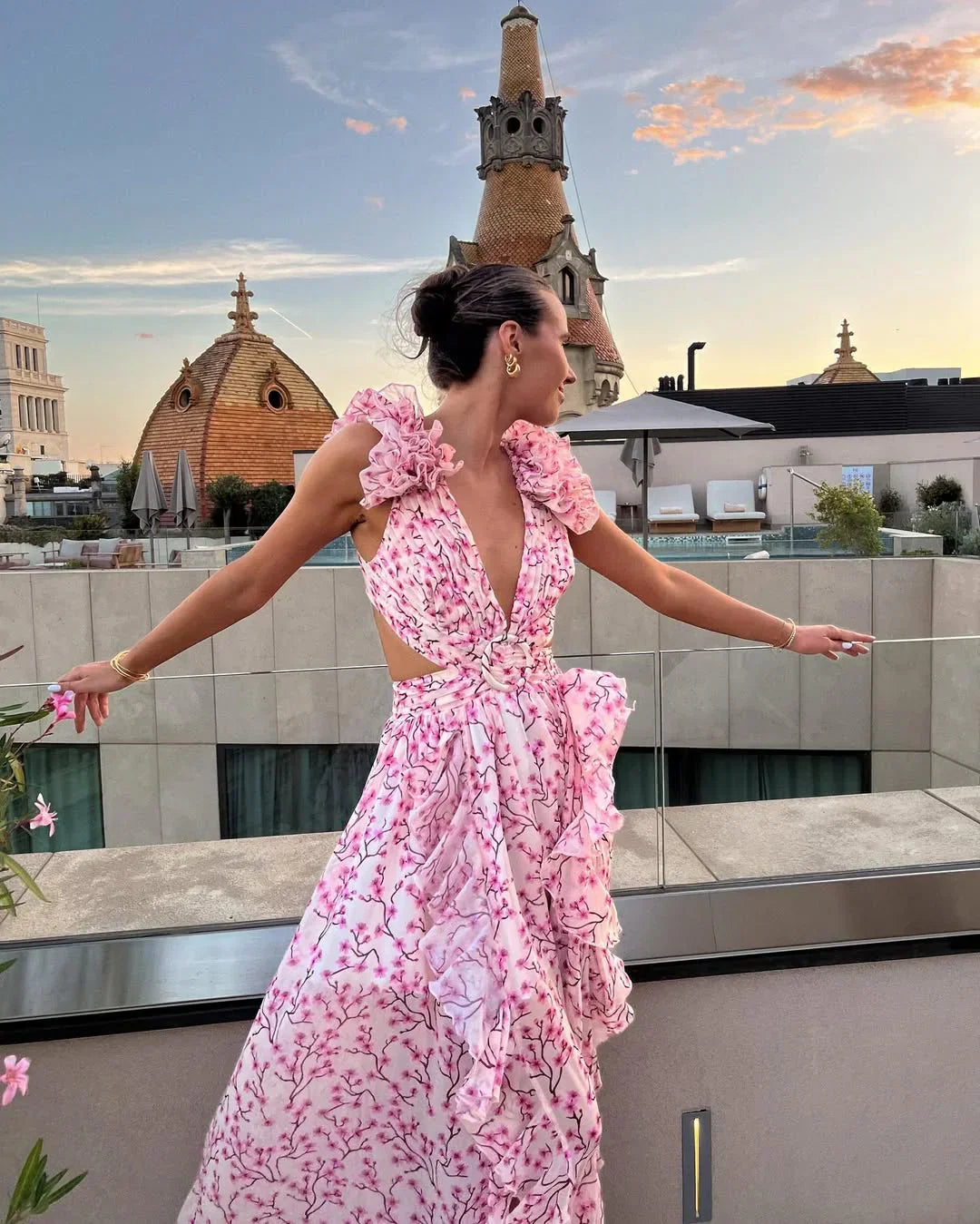 Yfke | Floral Sleeveless Maxi Dress