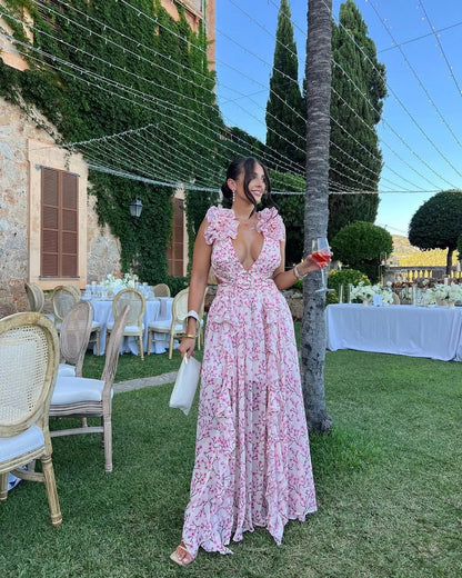 Yfke | Floral Sleeveless Maxi Dress