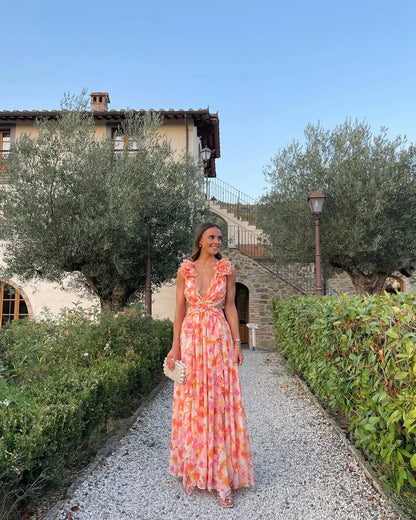 Yfke | Floral Sleeveless Maxi Dress