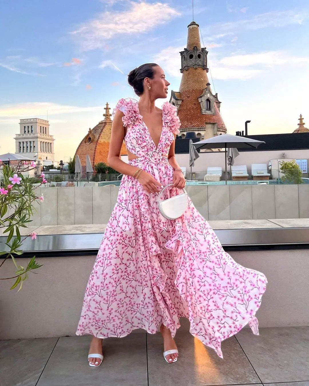 Yfke | Floral Sleeveless Maxi Dress