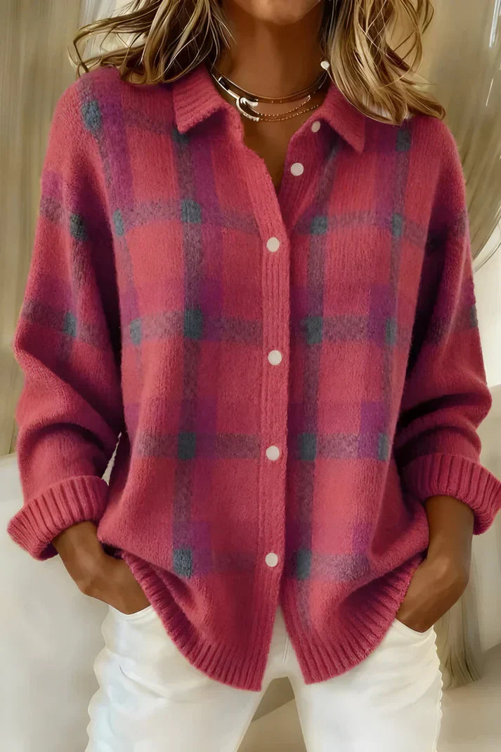 Longline cardigan shown in pink