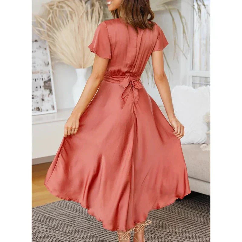 Rosella | Elegant Flutter Sleeve Midi Dress