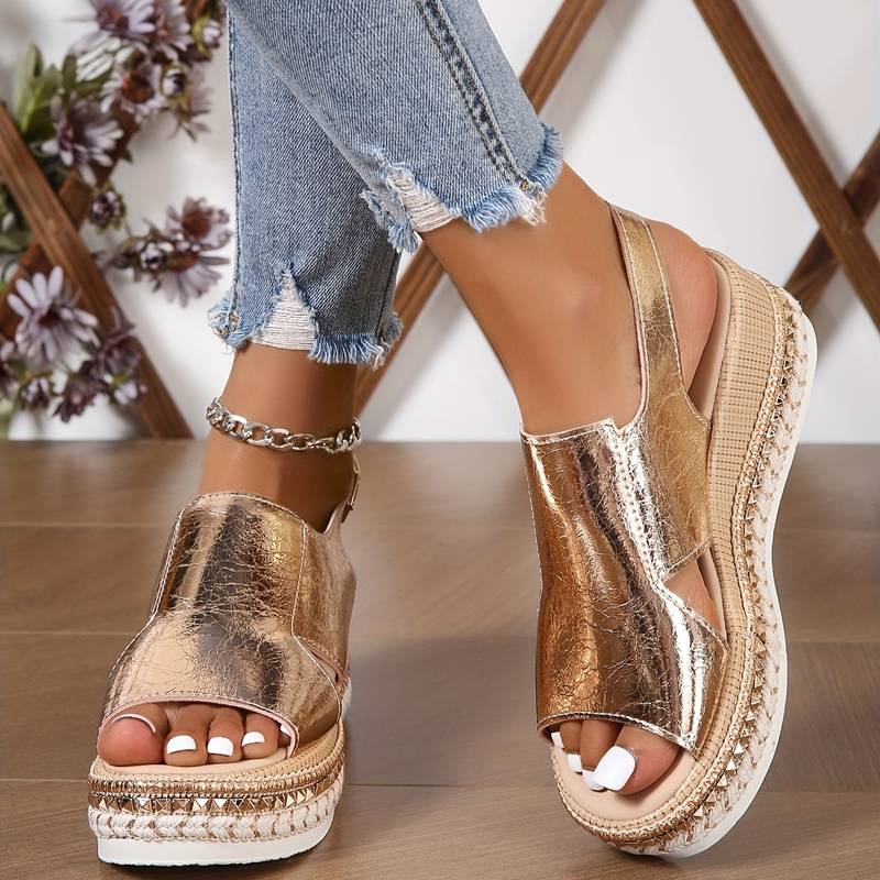 Giselle | Metallic Platform Sandals