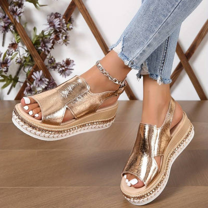Giselle | Metallic Platform Sandals