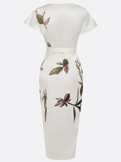 Wrap midi dress seen at full length