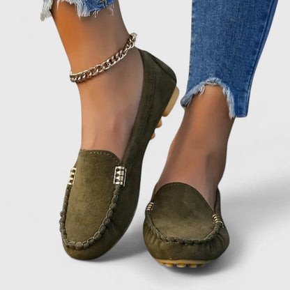 Slip-on loafers seen from above