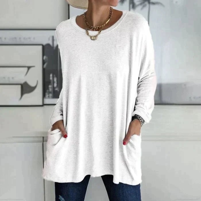 Oversized tunic shown in a third colourway