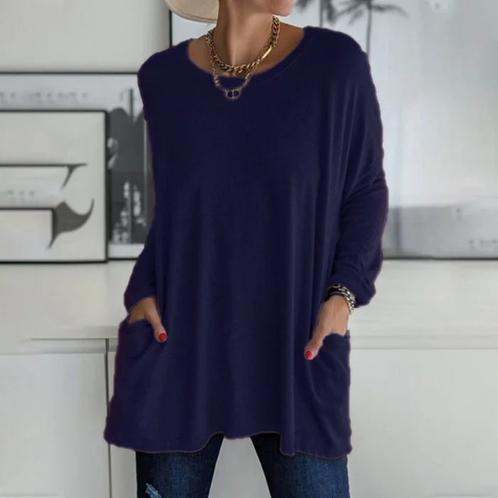 Long-sleeve tunic seen at full length