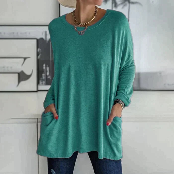 Oversized tunic shown across the colour range