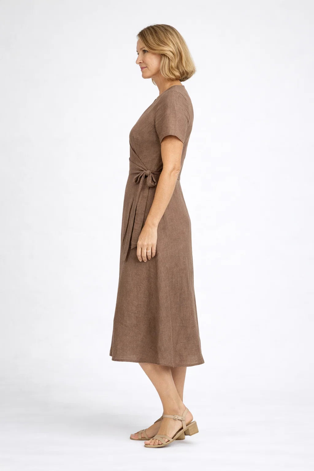 Sienna | Linen Wrap Midi Dress