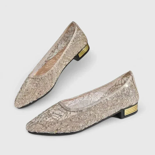 Marguer | Pointed-Toe Studded Ballet Flats