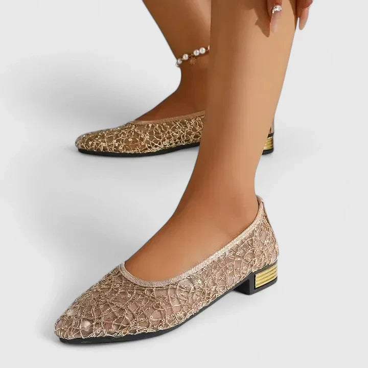 Marguer | Pointed-Toe Studded Ballet Flats
