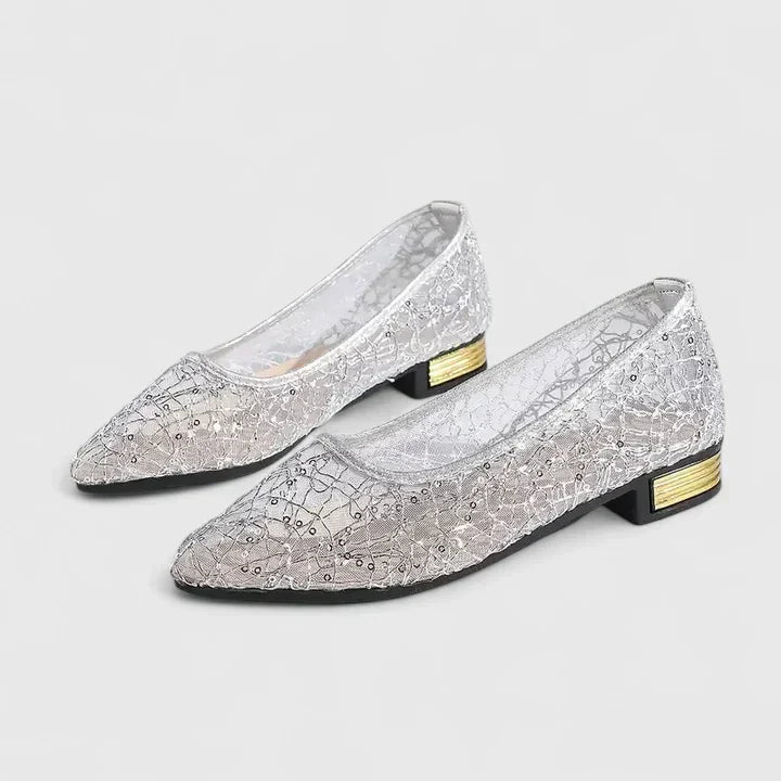 Marguer | Pointed-Toe Studded Ballet Flats