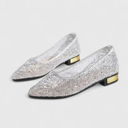 Marguer | Pointed-Toe Studded Ballet Flats