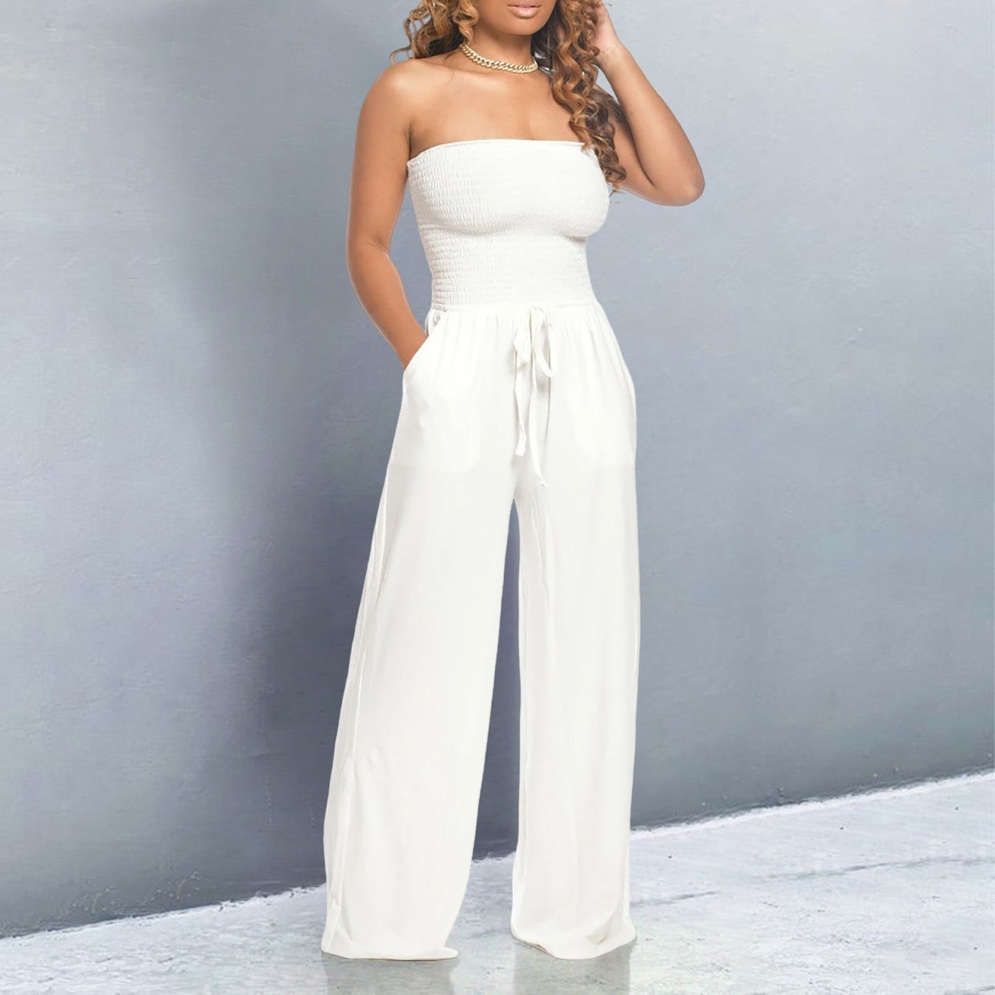 Bella | Off-Shoulder Wide Leg Jumpsuit
