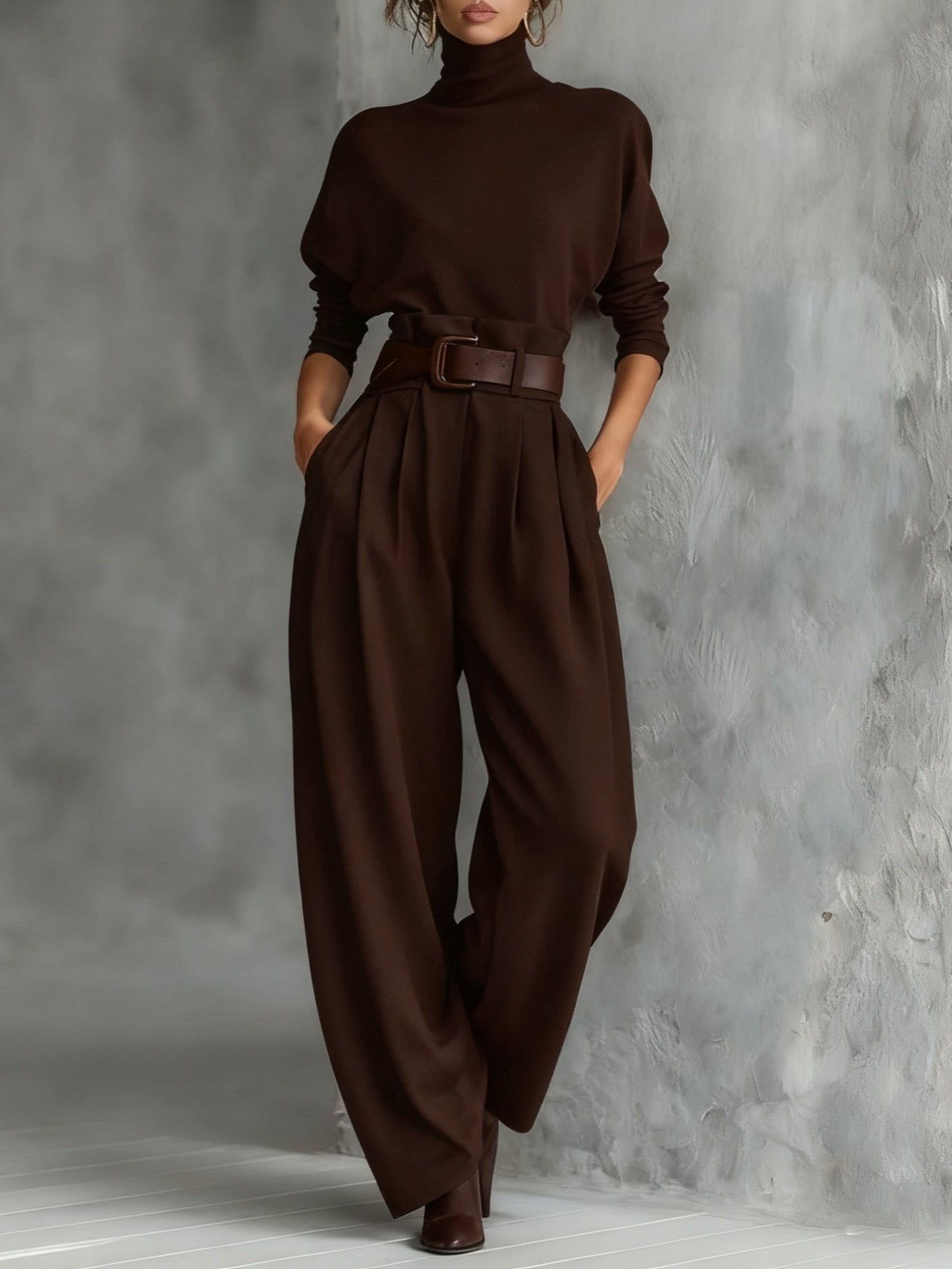Luna | Turtleneck Belted Set