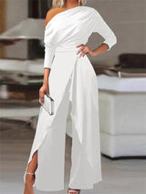 Valentina | Off-Shoulder Belted Jumpsuit