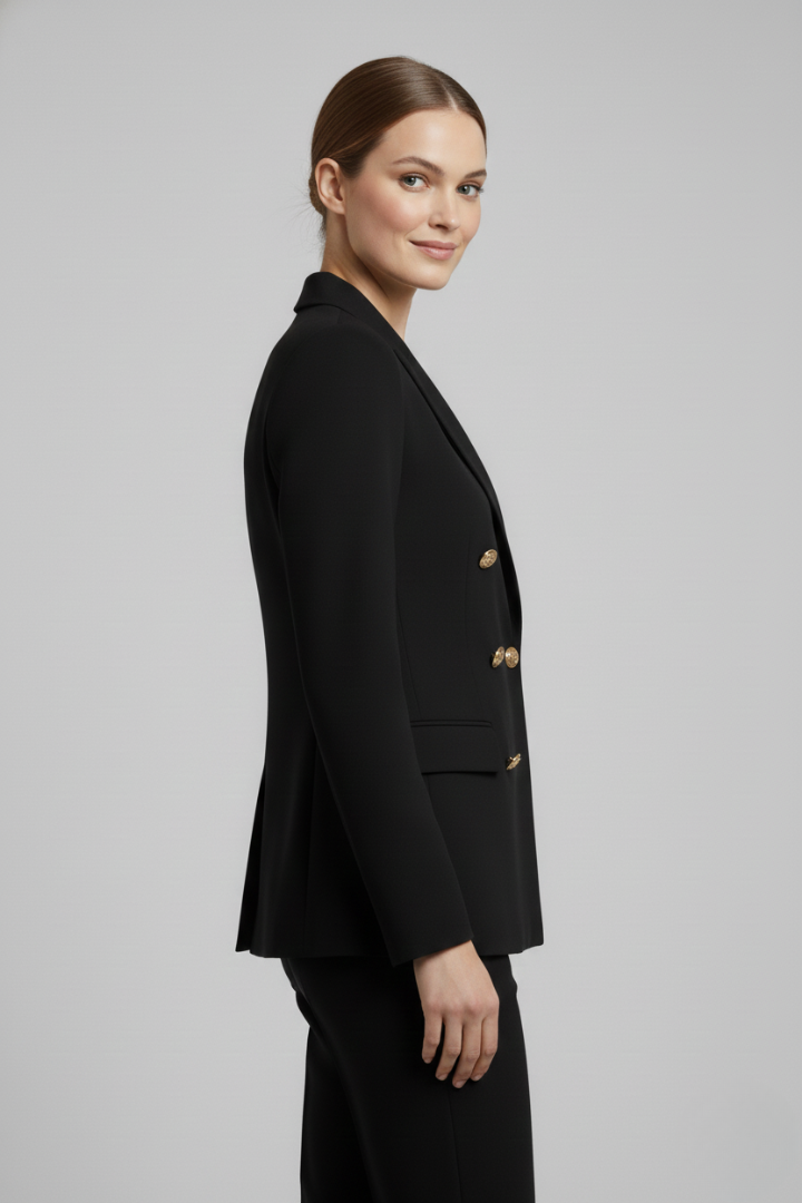 Double-breasted blazer seen from the back