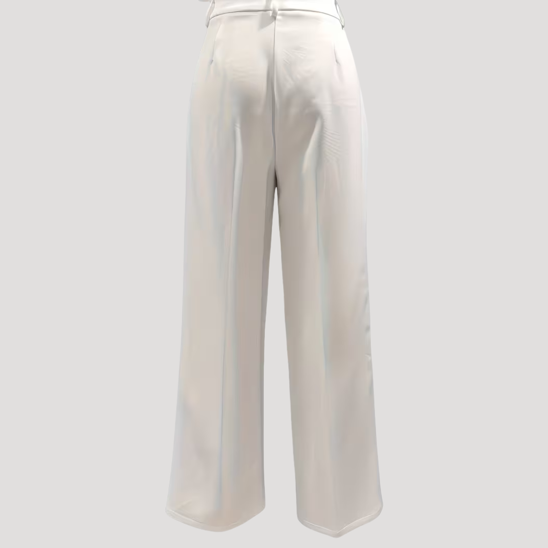 Tailored wide-leg trousers shown from the side