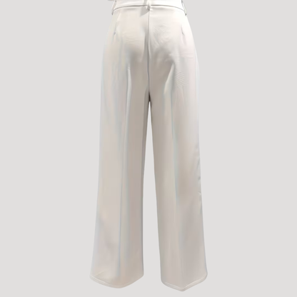 Tailored wide-leg trousers shown from the side