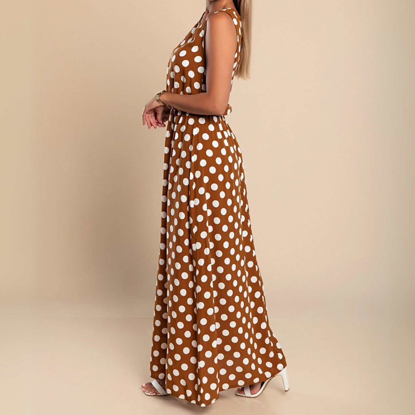 Philomena | Flowing Polka Dot Maxi Dress