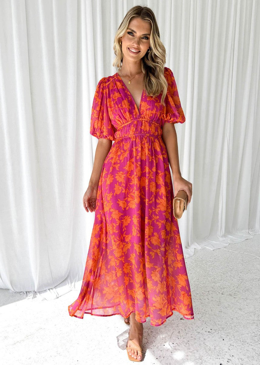 Marisol | Floral V-Neck Maxi Dress