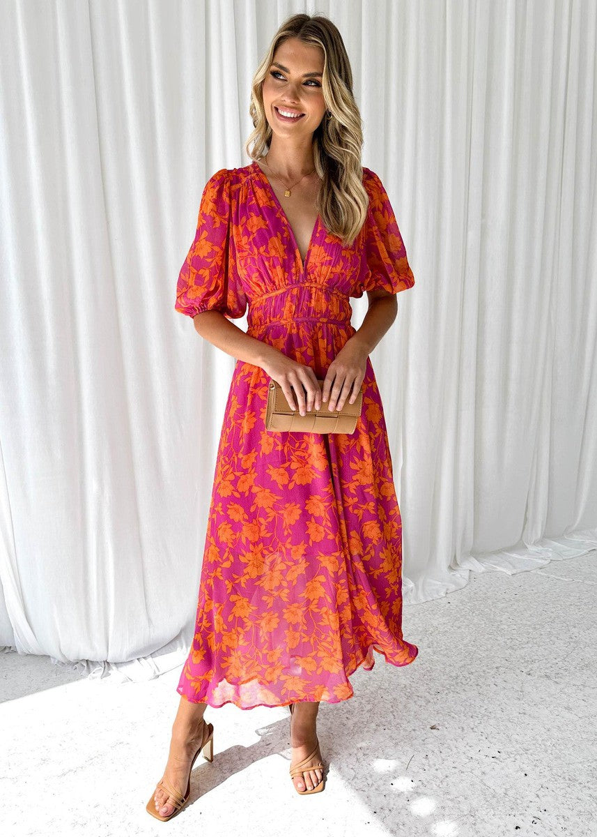 Marisol | Floral V-Neck Maxi Dress
