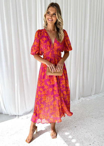 Marisol | Floral V-Neck Maxi Dress