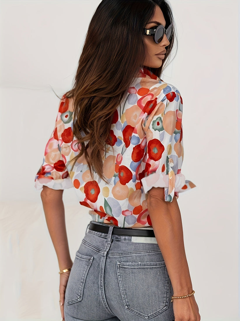 Rosalie | Floral Button-Down Blouse