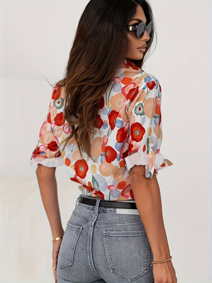 Rosalie | Floral Button-Down Blouse