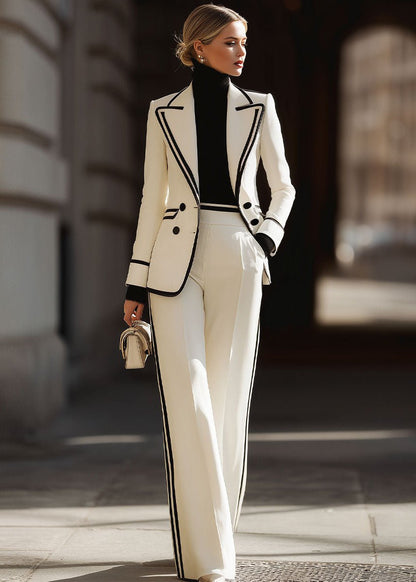 Bexana | Double-Breasted Blazer & Wide-Leg Suit Set