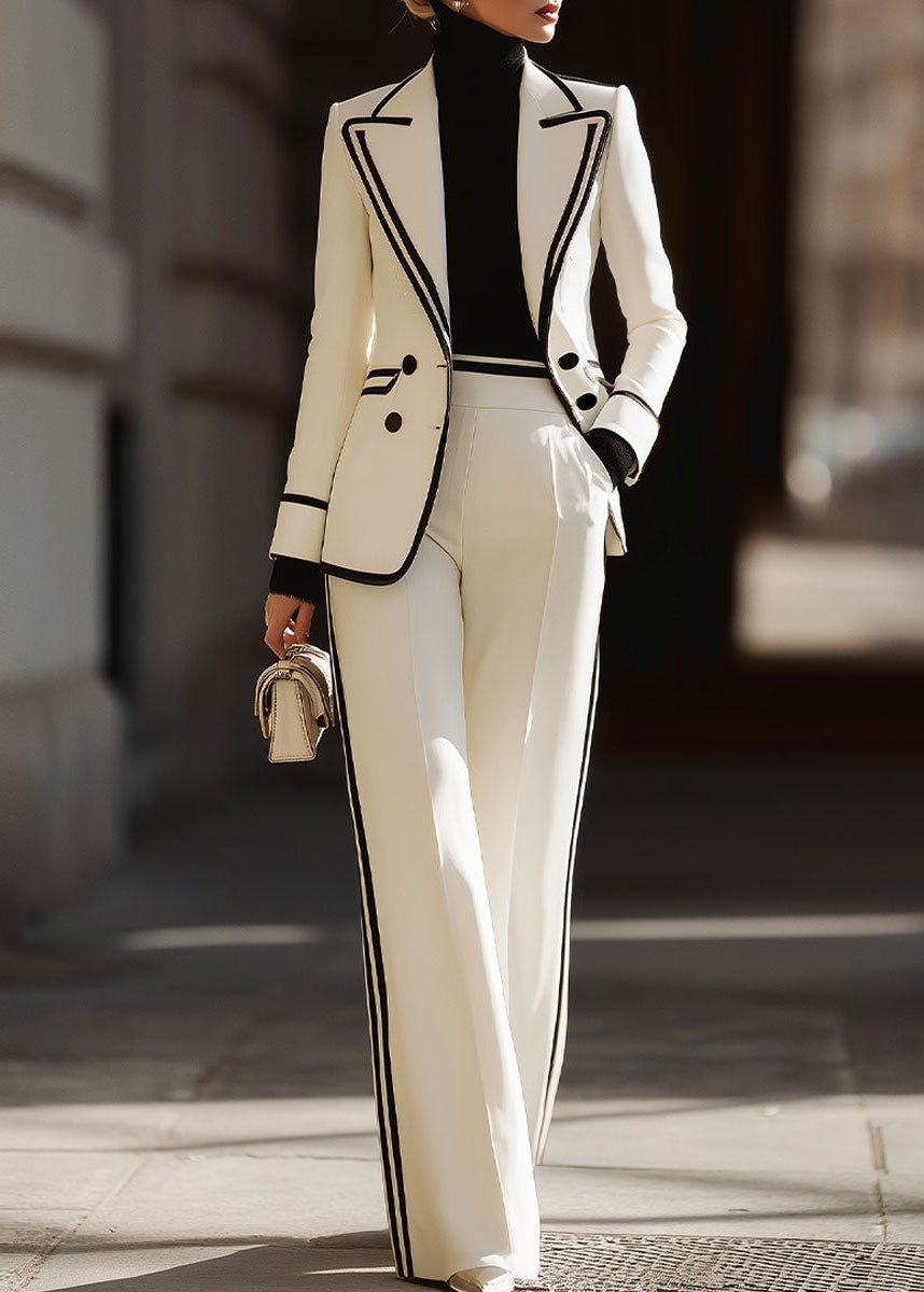 Bexana | Double-Breasted Blazer & Wide-Leg Suit Set