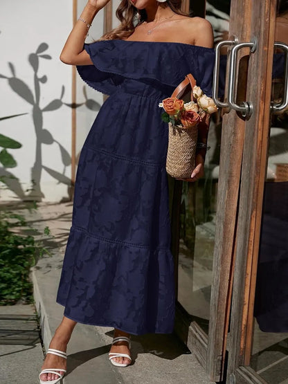 Rivène | Off-Shoulder Tiered Midi Dress
