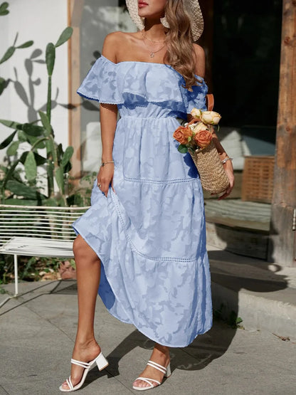 Rivène | Off-Shoulder Tiered Midi Dress