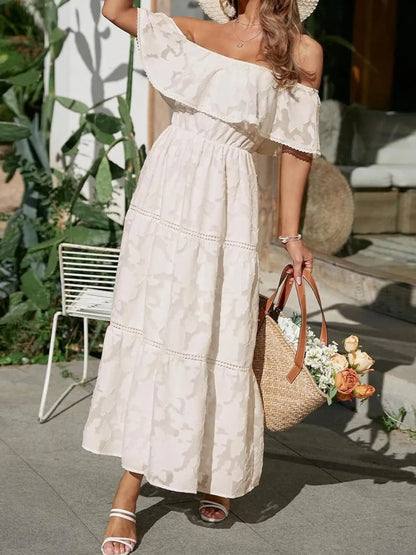Rivène | Off-Shoulder Tiered Midi Dress