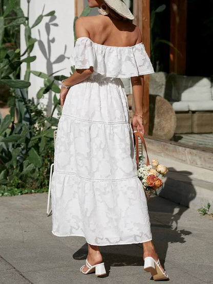 Rivène | Off-Shoulder Tiered Midi Dress