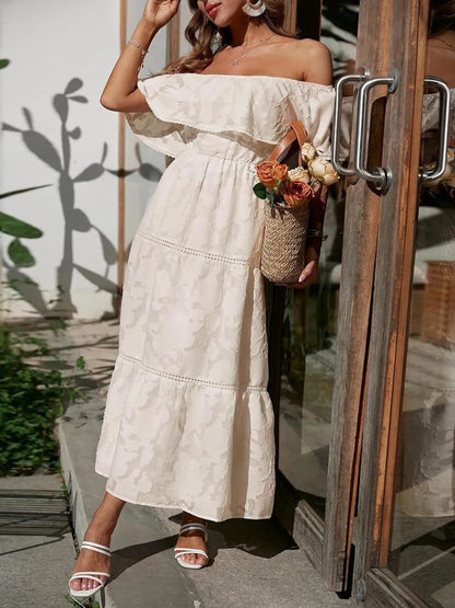 Rivène | Off-Shoulder Tiered Midi Dress