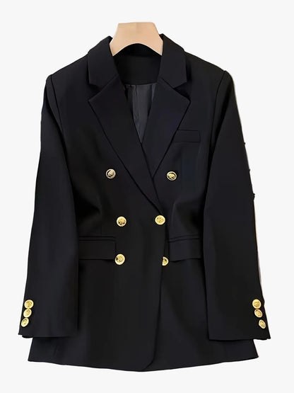 Double-breasted blazer with a notch lapel, front view