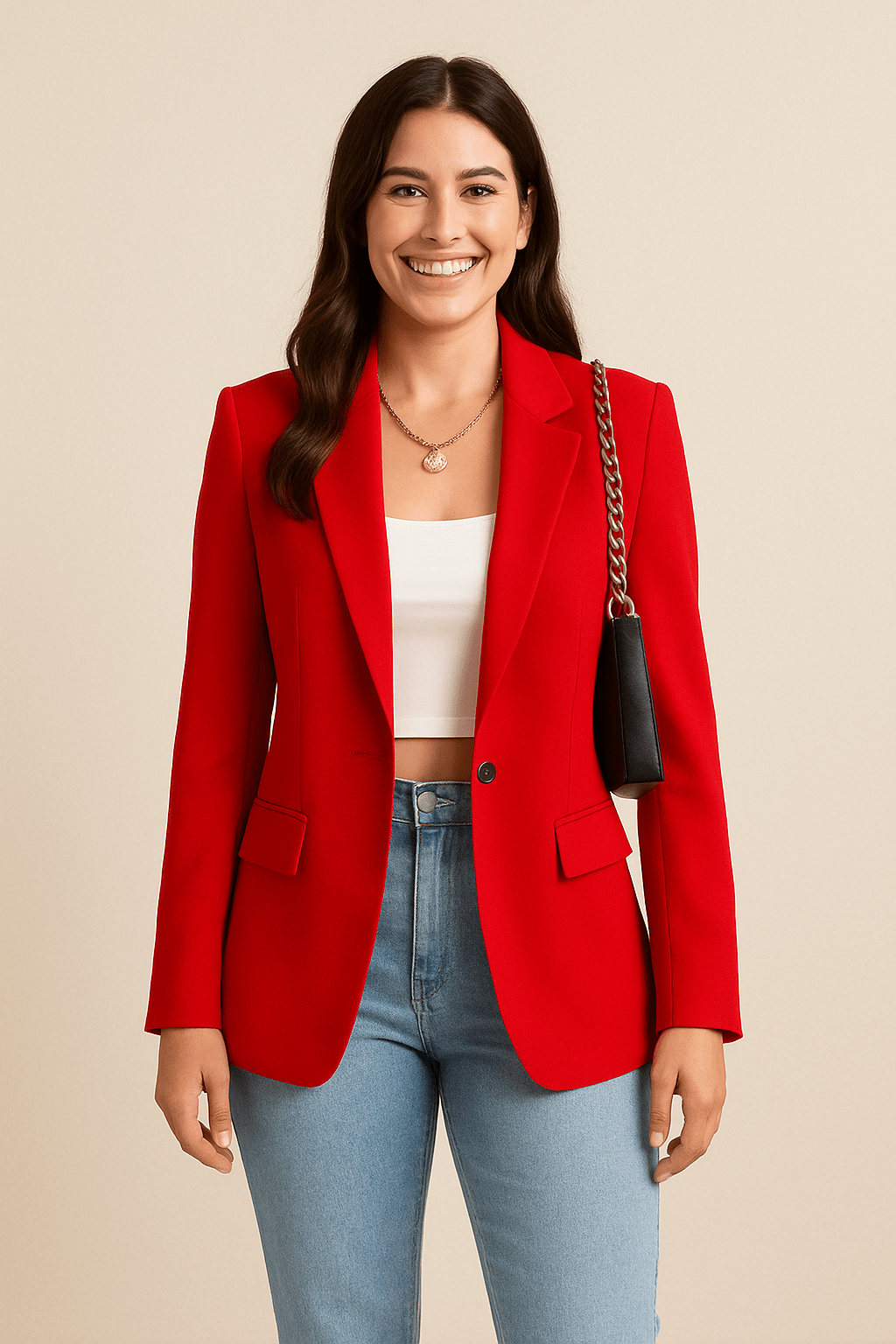 Blazer showing the set-in shoulder seam