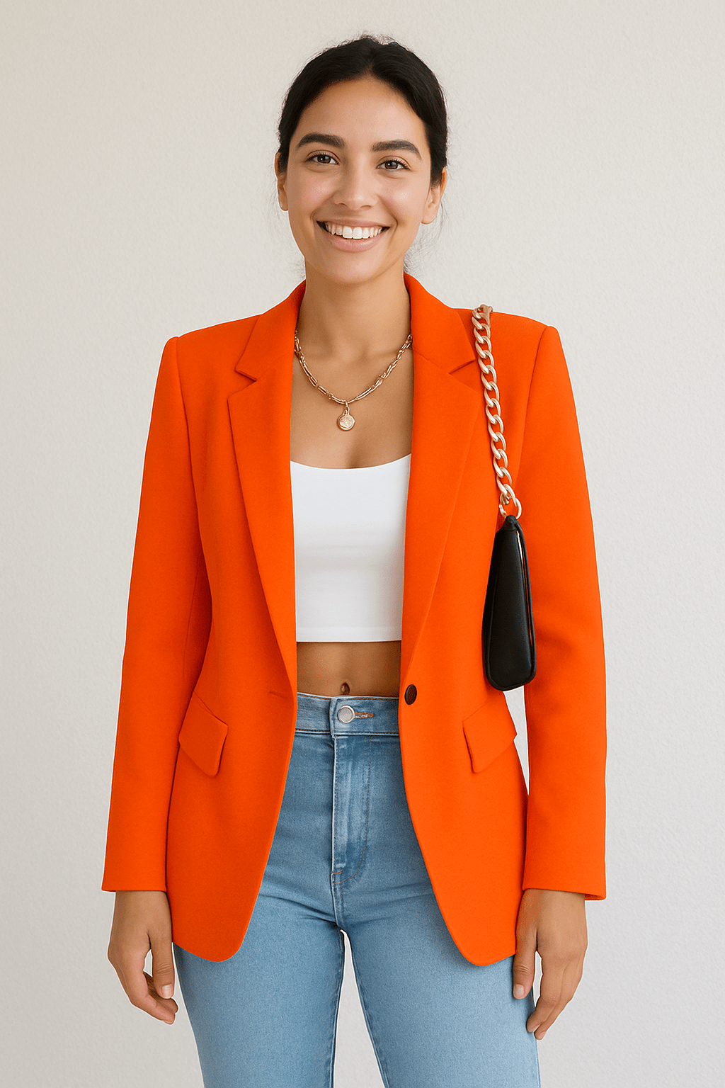 Single-breasted blazer seen from the back
