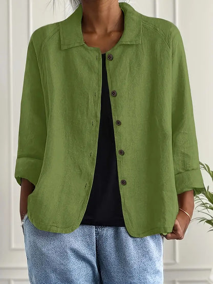 Idun | Collared Button-Front Blazer