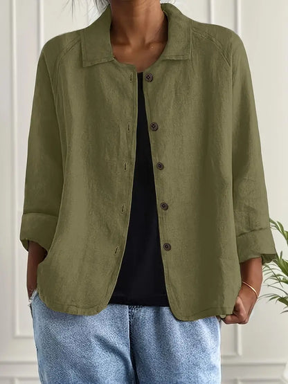 Idun | Collared Button-Front Blazer