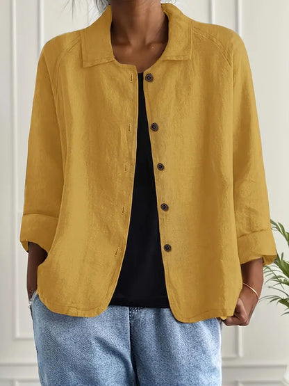 Idun | Collared Button-Front Blazer